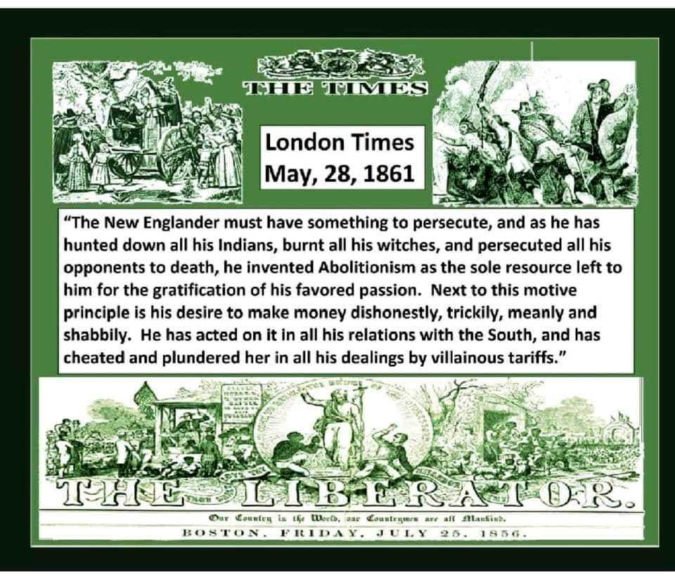 NEW ENGLANDERS _ LONDON TIMES 1861