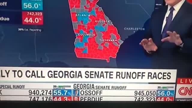 GEORGIA - DAVID PERDUE LOSES 32,400 VOTES LIVE ON TV