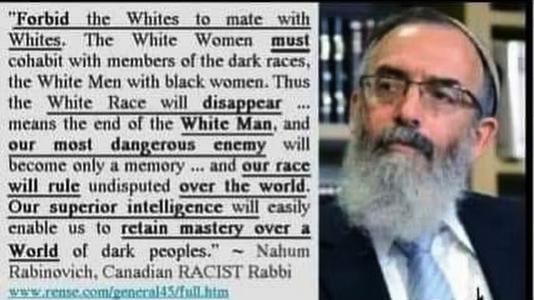 White hating Rabbi